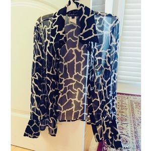 Black and white transparent blouse